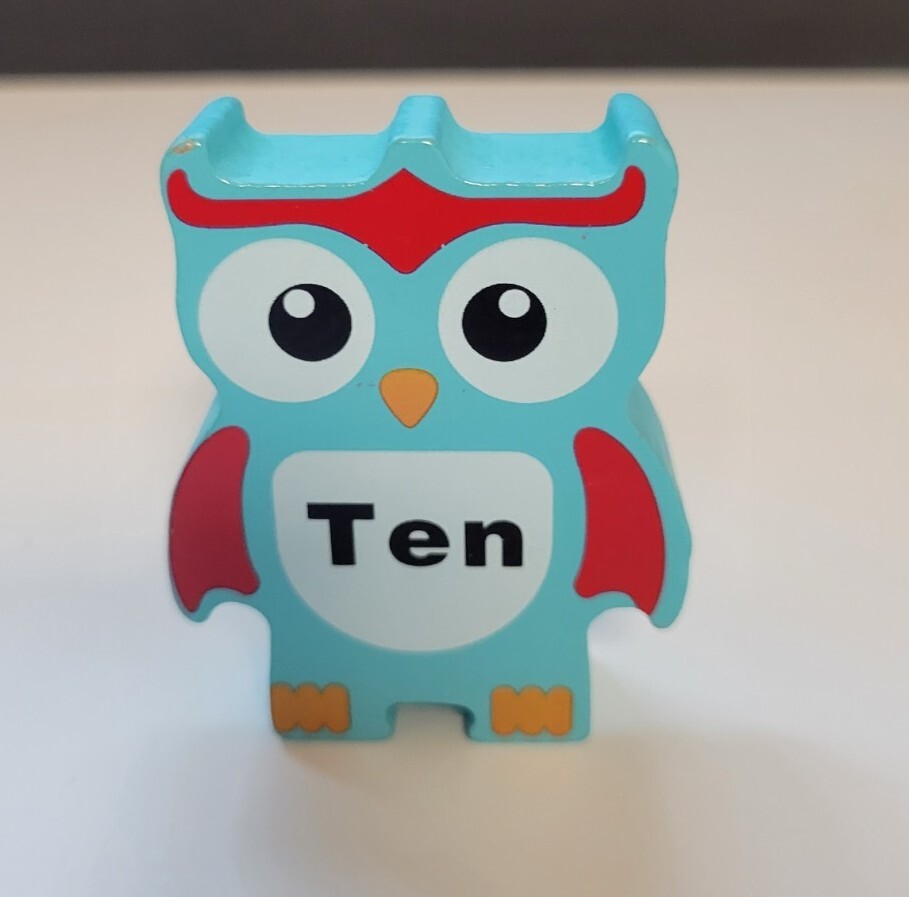 Discovery Toys Stacking Owl Balancing Game Replacement Wood Block Blue #10 ONLY