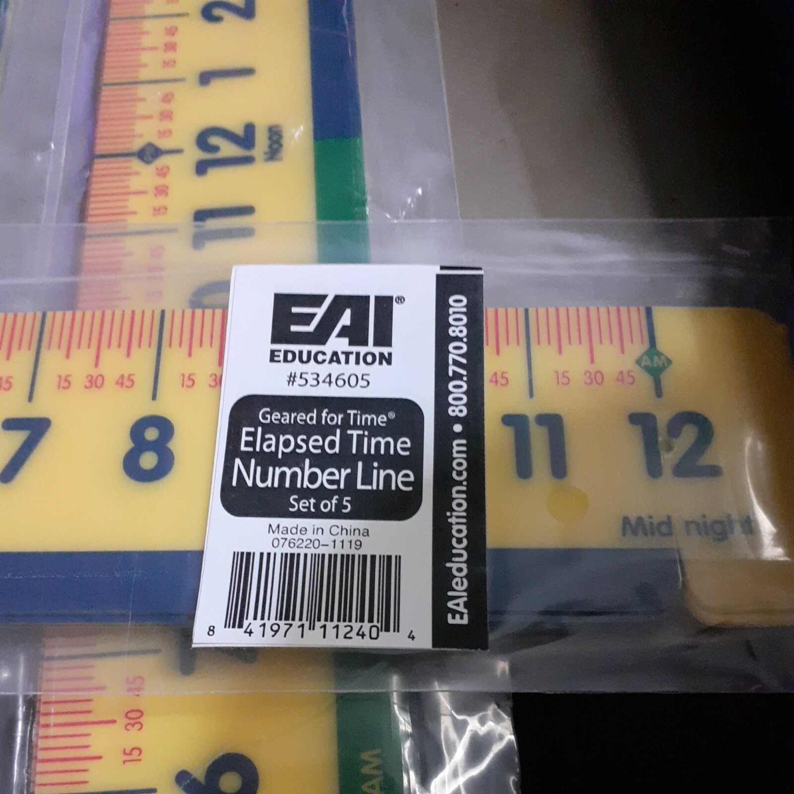 Geared for Time Elapsed Time Number Line Qty: 5 Sets Fo 5