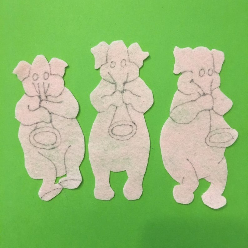 Dumbo the Elephant Handcrafted Characters for Felt Board Play