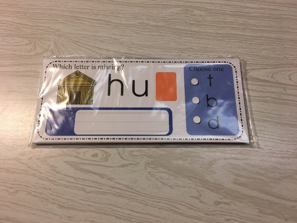 Ending Sounds – Wipe & Write Learning Center Activity – 21 Laminated Cards