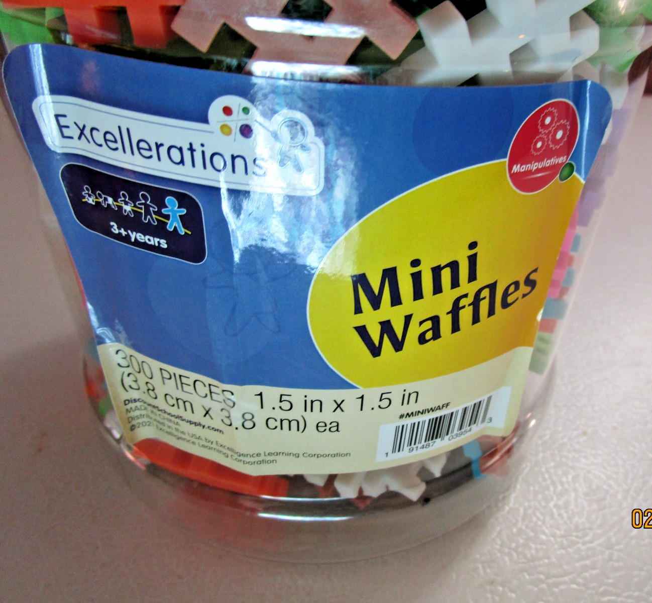 New Excellerations Mini Waffles 300 pieces 1.5 by 1.5 in Preschool Enginnering