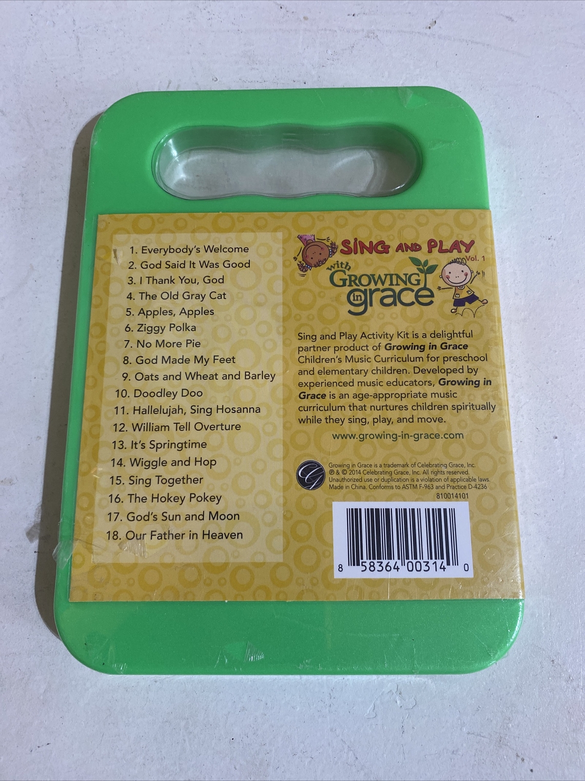 Sing And Play Growing In Grace Preschool Kit CD Book Crayons Stickers Vol 1