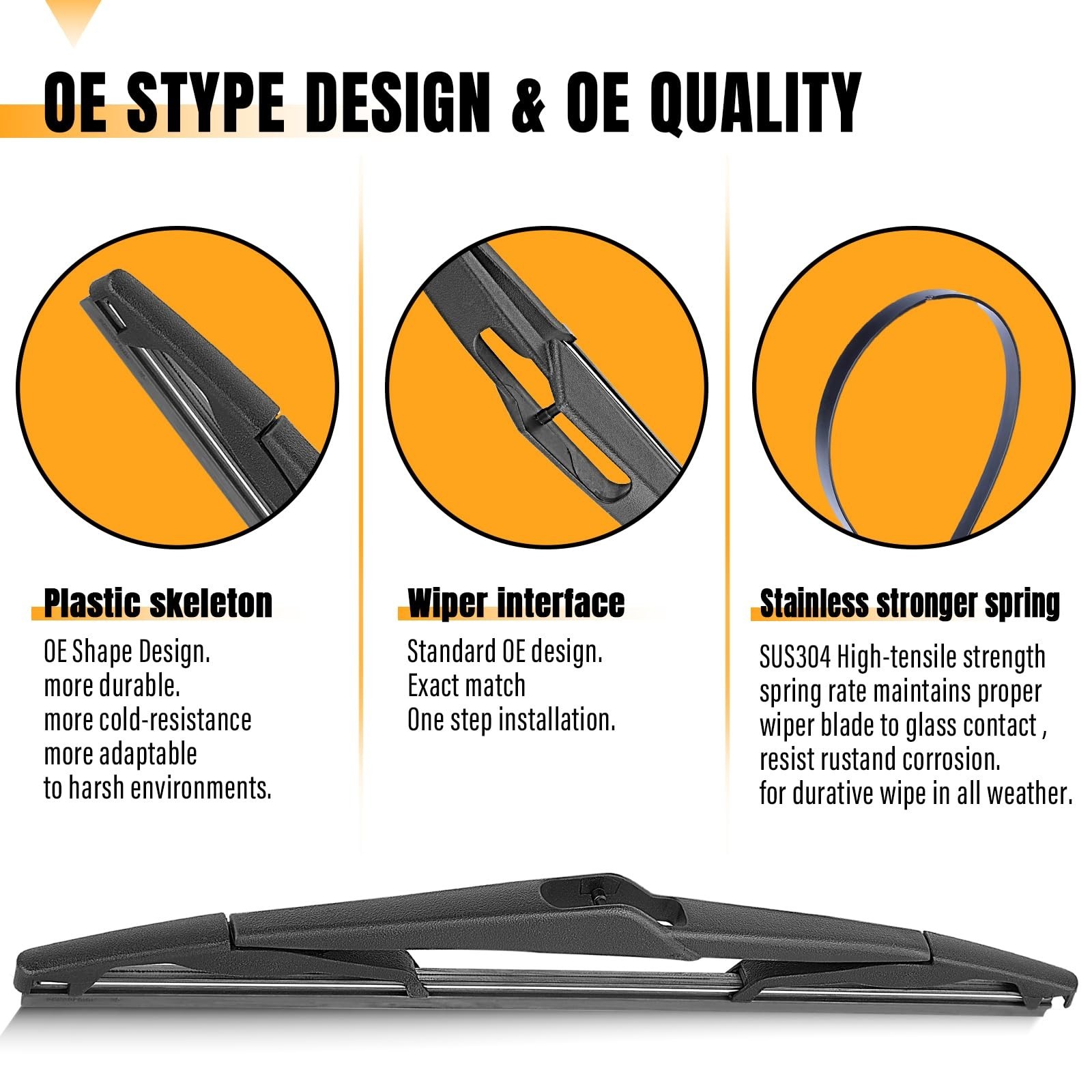 AUTOBOO 12 Inch Rear Wiper Blade Replacement for Ford Focus 2012-2018 Fiesta …