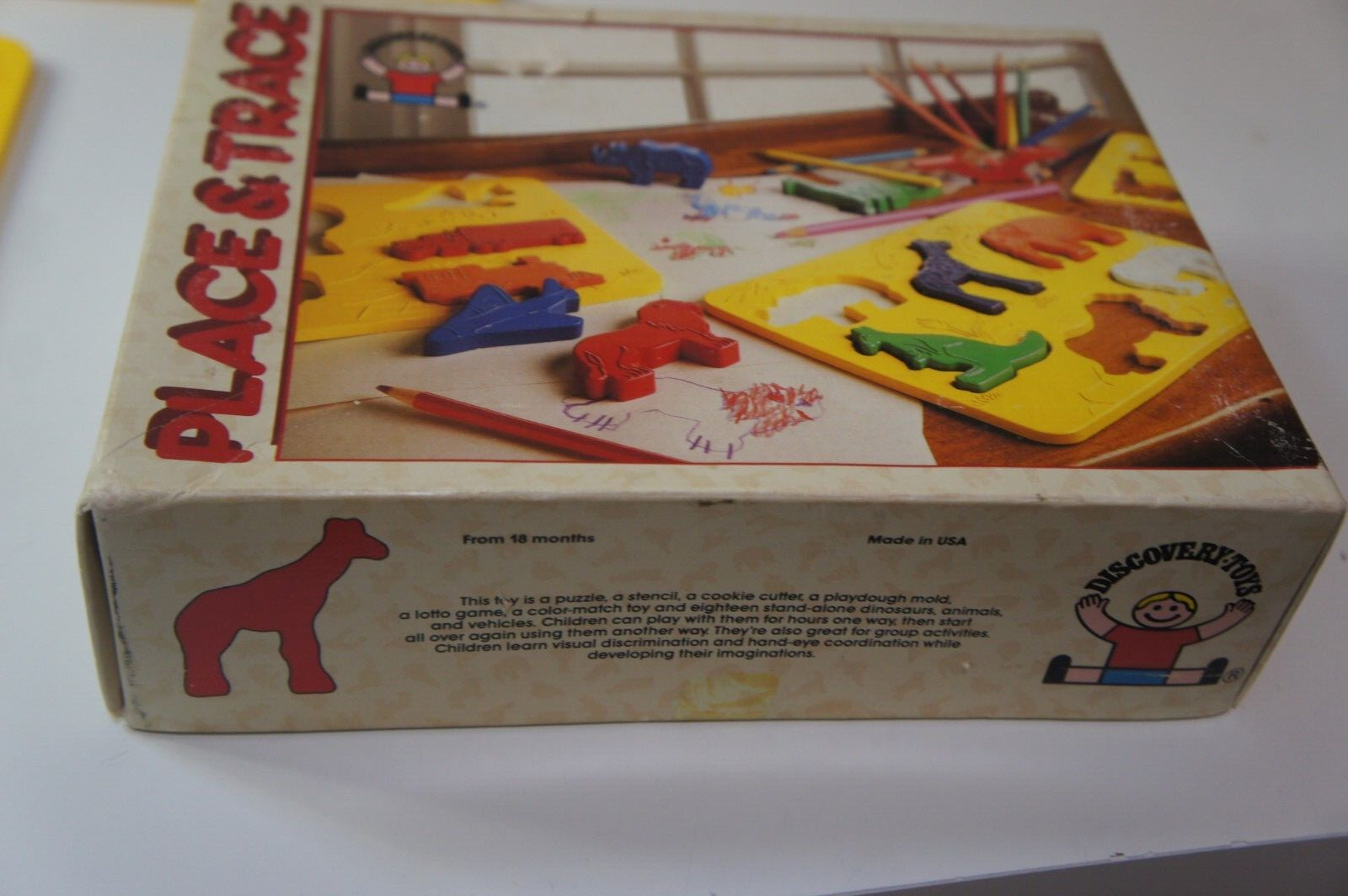 VTG Discovery Toys Place and Trace Puzzle Stencil Complete with Box Made In USA
