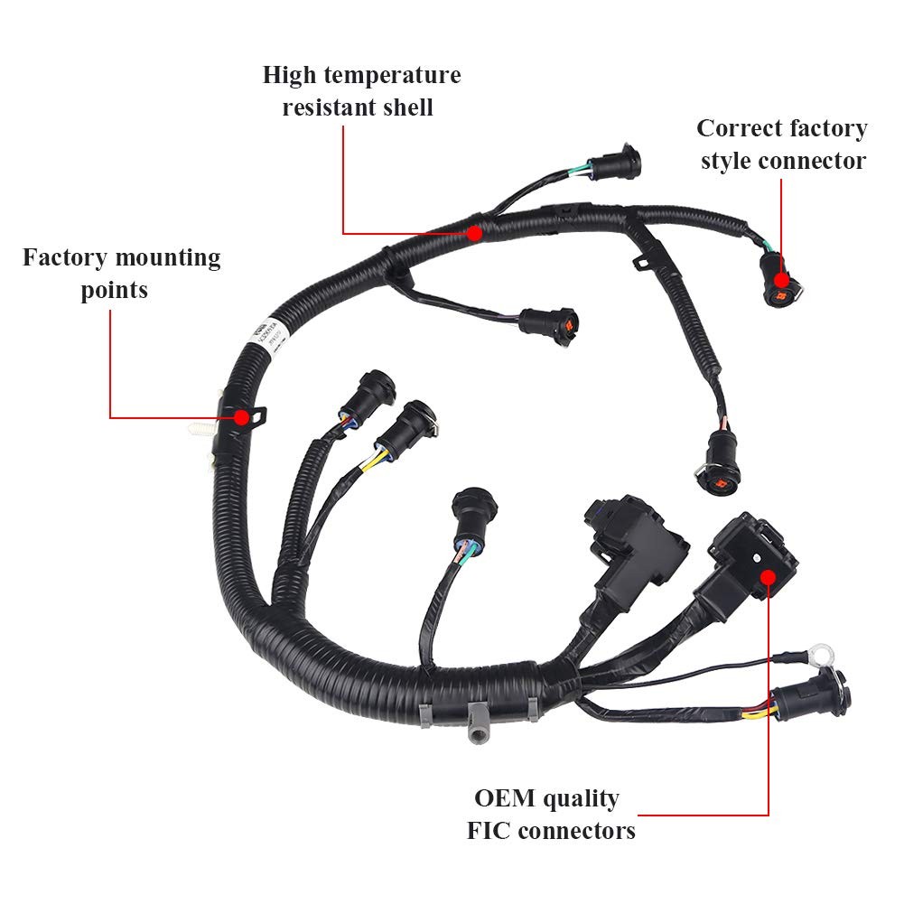 JDMON Compatible with FICM Fuel Injector Engine Complete Wire Harness Ford F250