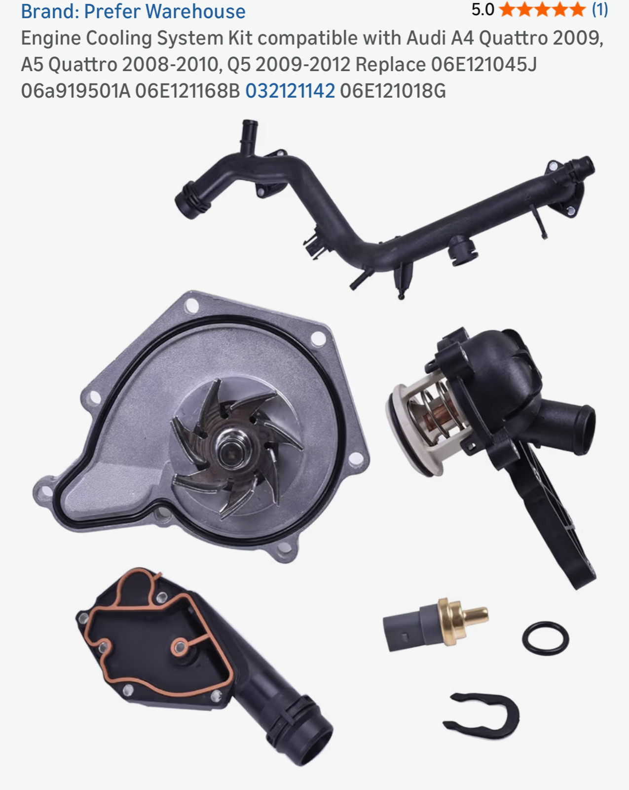 Engine Cooling System Kit compatible with Audi A4 Quattro 2009, A5 Quattro NEW