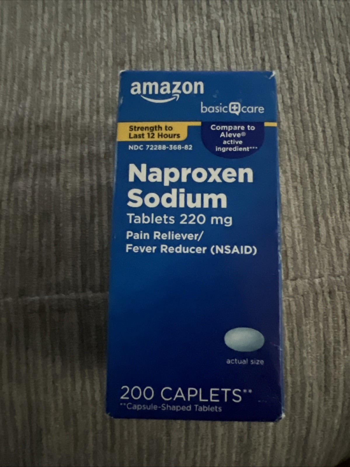 Amazon Basic Care Naproxen Sodium Tablets 220 mg, Pain Reliever/Fever Reducer200