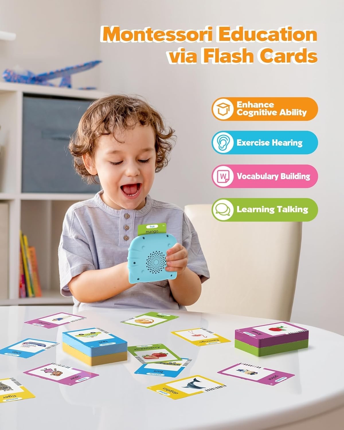Talking Flash Cards for Toddlers – 224 Montessori Words for Language Learning