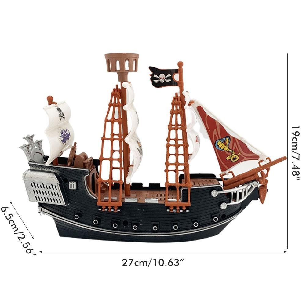 Childrens Kids Pirate Ship Pretend Toy Ornaments Durable Pirate Ship Model Kids