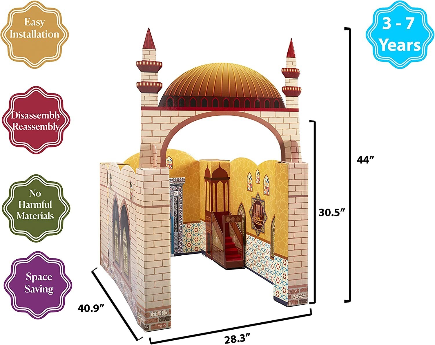 Ramadan Gift Decor Muslim Kids Toy Masjid Playhouse Islam Salah Prayer Mat Eid