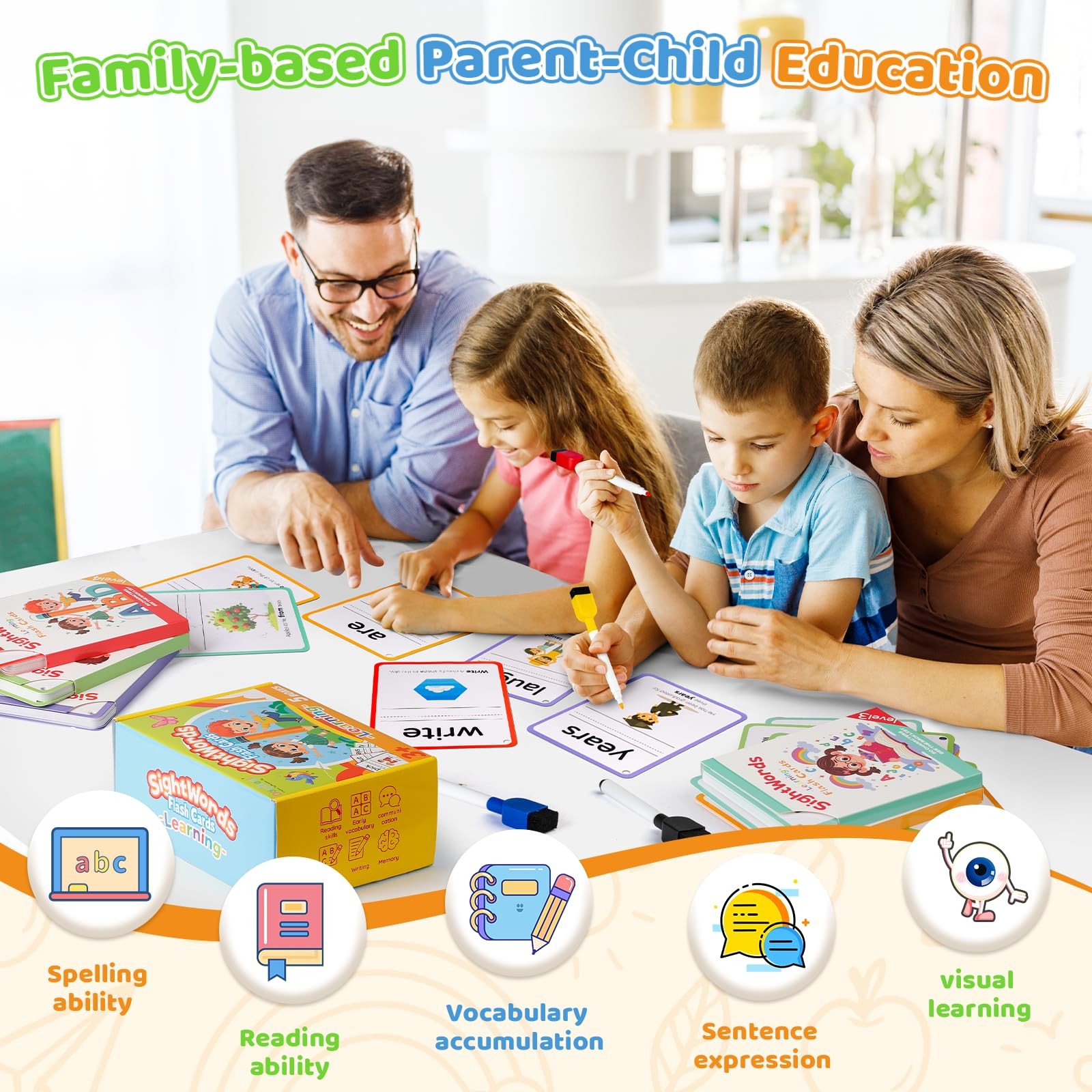 Big Size Sight Words Flash Cards Kindergarten, 250 Dolch Sight Words Game wit…