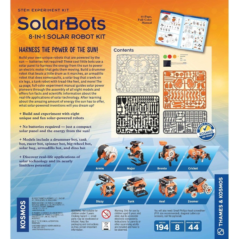 STEM 8-in-1 Solar Powered Robot Science Experiment Kit Educational Gift Learning
