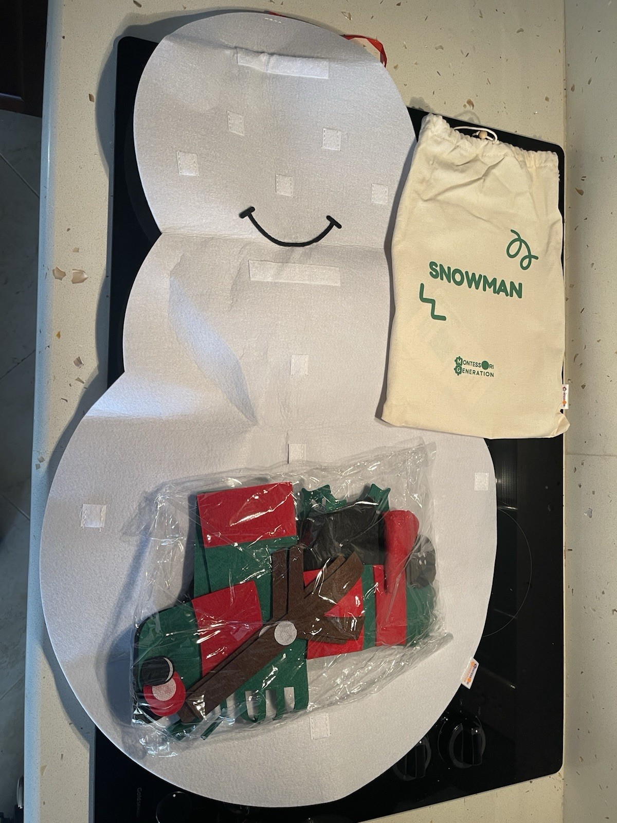 Montessori Snowman And Felt Ornaments NIB Free Shipping