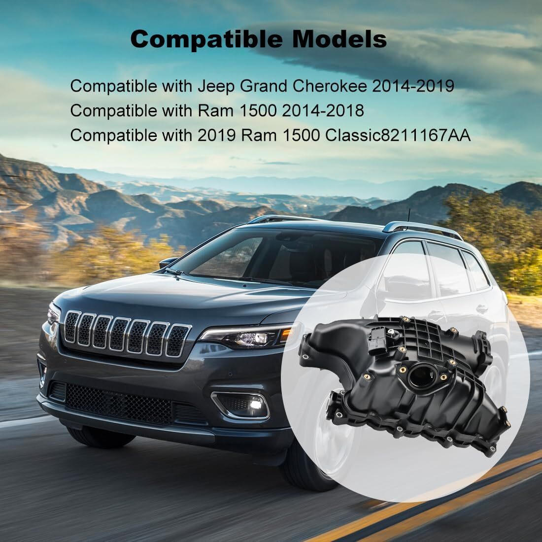 Intake Manifold Compatible with 2014-2019 Jeep Grand Cherokee 2014-2018 Ram 1500