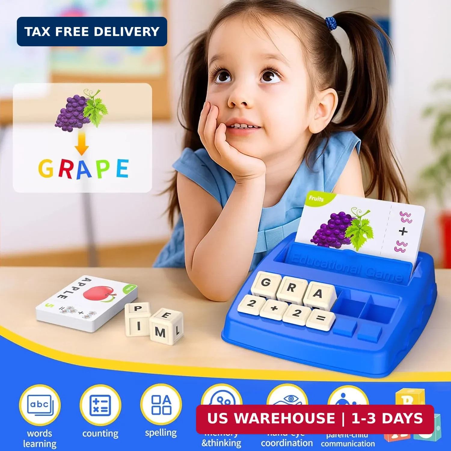 Educational Toys for Kids Ages 3-8, Matching Letter Spelling Math Game ABC Learn