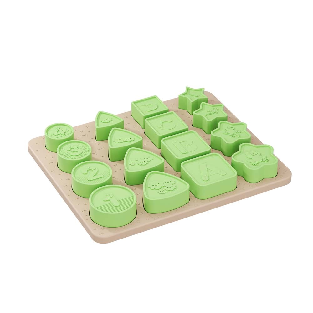 High Temp Sterilizable Silicone Puzzle fits Teething Babies Shape Matching Game