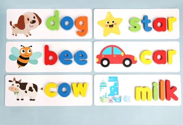 Spelling Learning Game Toy for Kids Age 3-8 Wooden Preschool Educational Toys