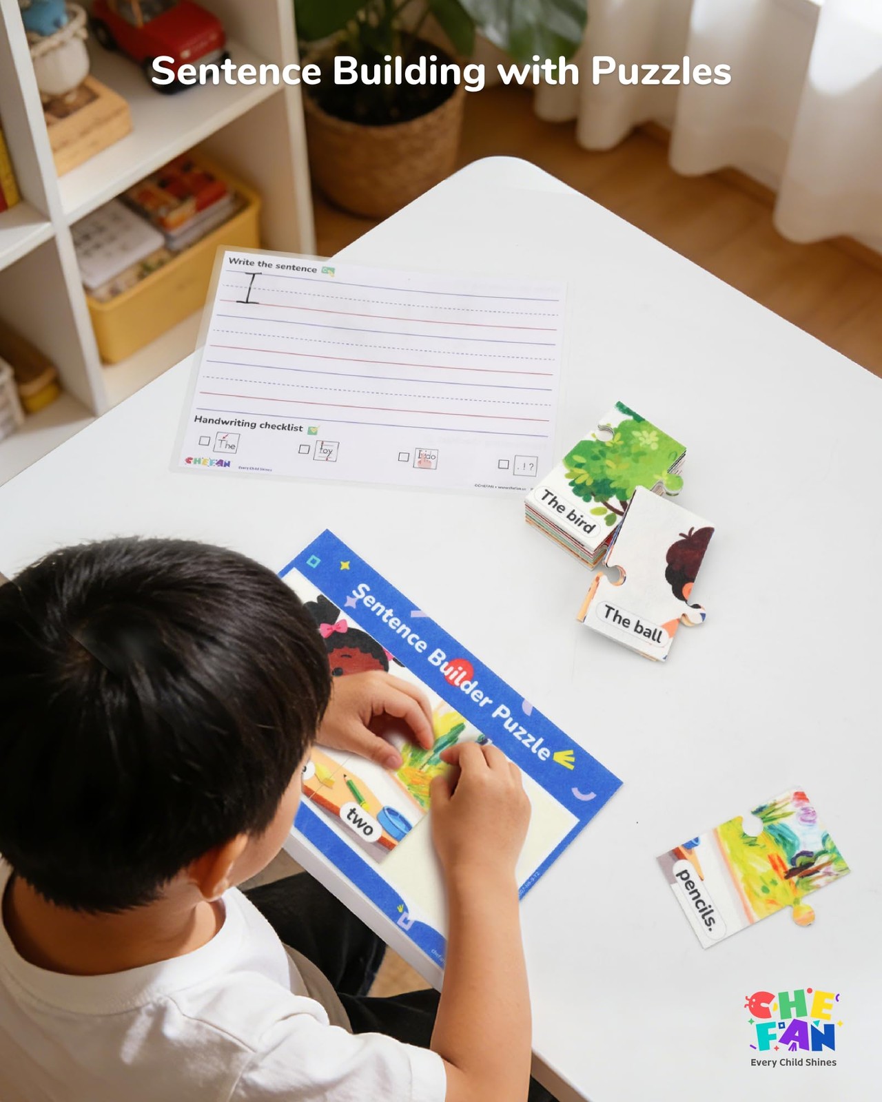 Sentence Building Puzzle for Kids, Reading & Writing Learning Game with Sight…