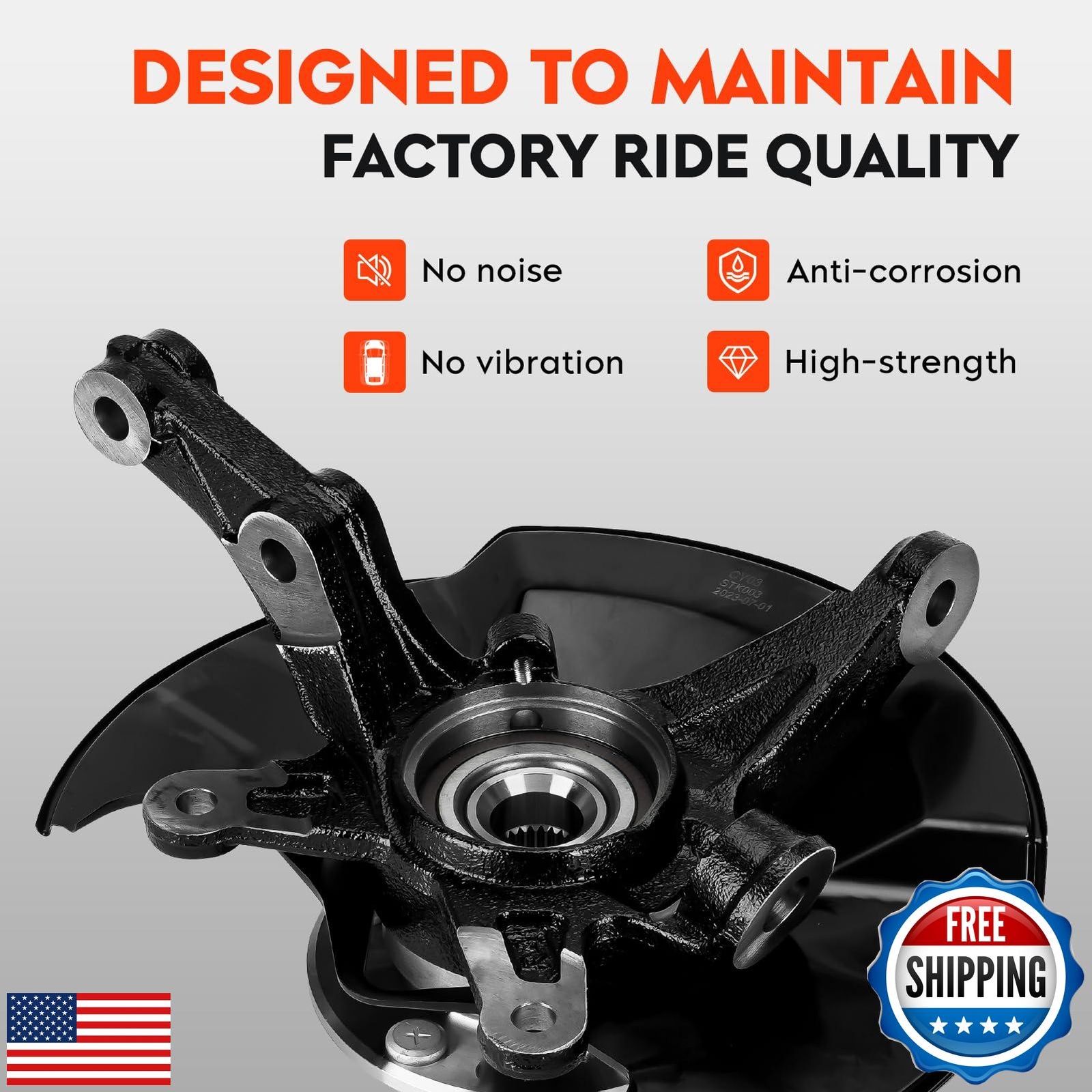 Front Right Steering Knuckle and Wheel Bearing Hub Assembly for Honda Civic 2