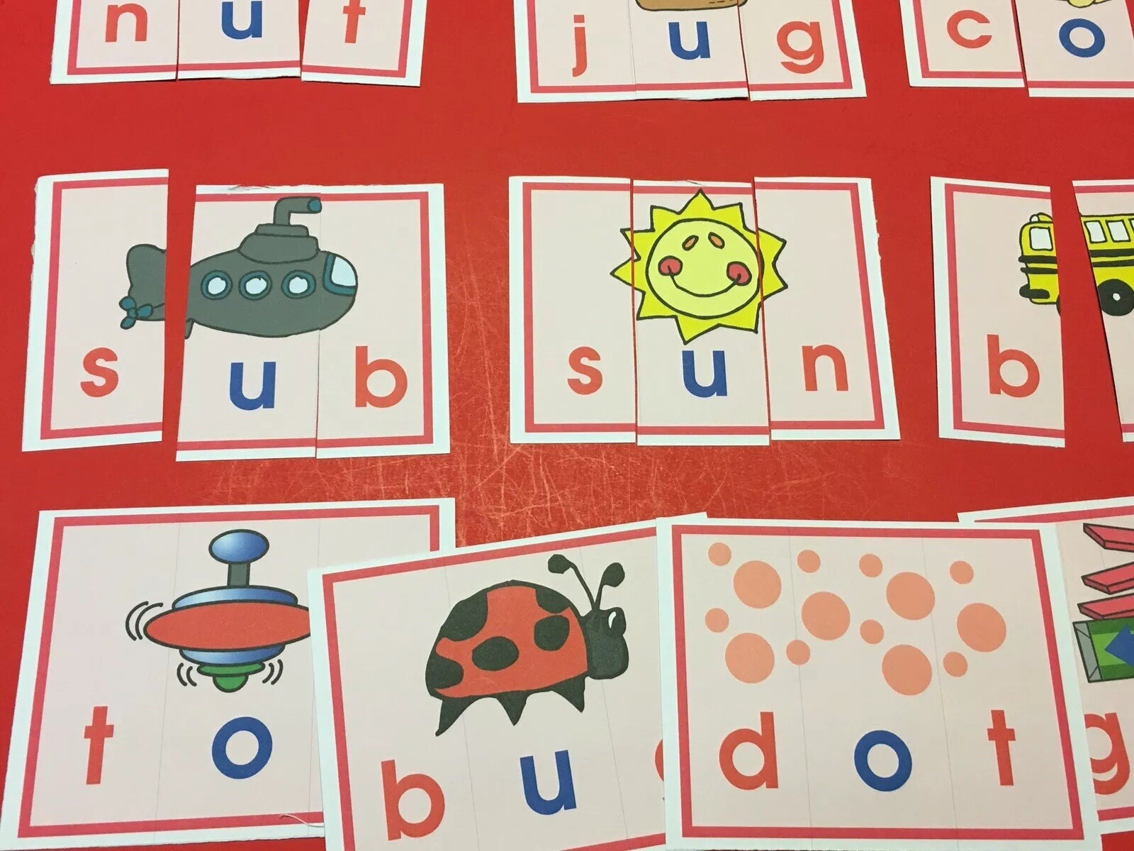 The Pink Series – 40 CVC Word Puzzles – Laminated Montessori materials