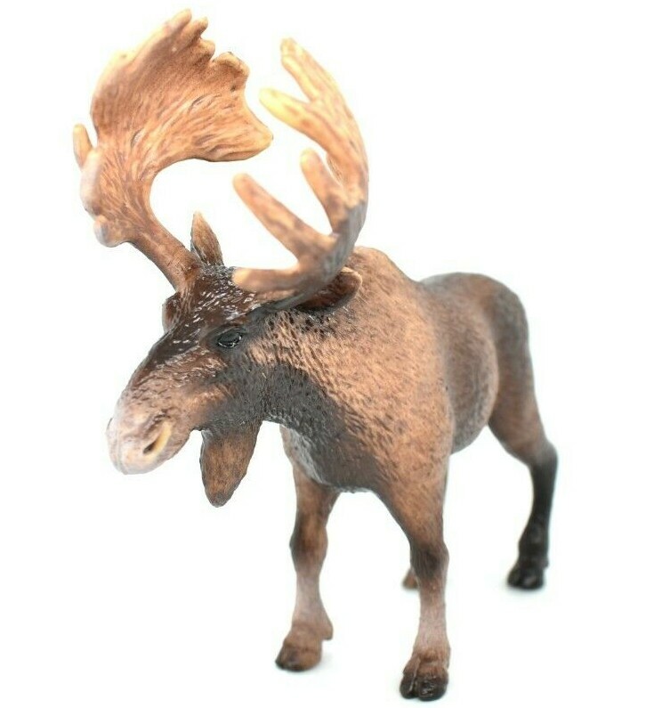 Moose Toy Model Plastic Replica Forest Animal, Kids Educational Gift 4″ OK613 B6