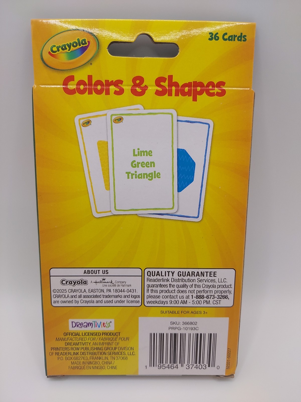 Crayola Flash Cards Colors & Shapes 36ct Learning Educational Kids Ages 3+