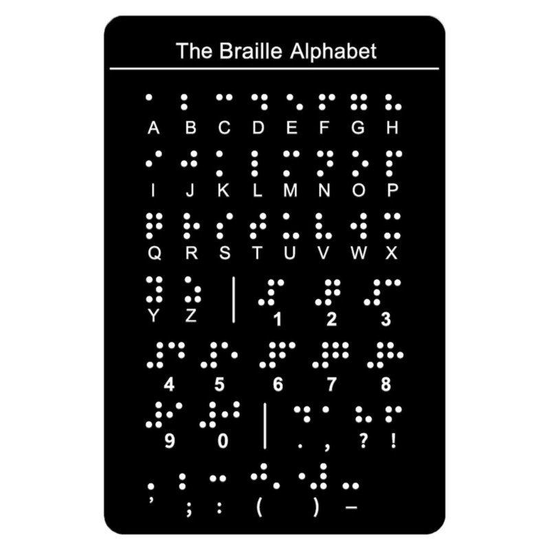 Beginner Braille Teaching Aid Braille Letter Board with Raised Dots 12×18.4cm