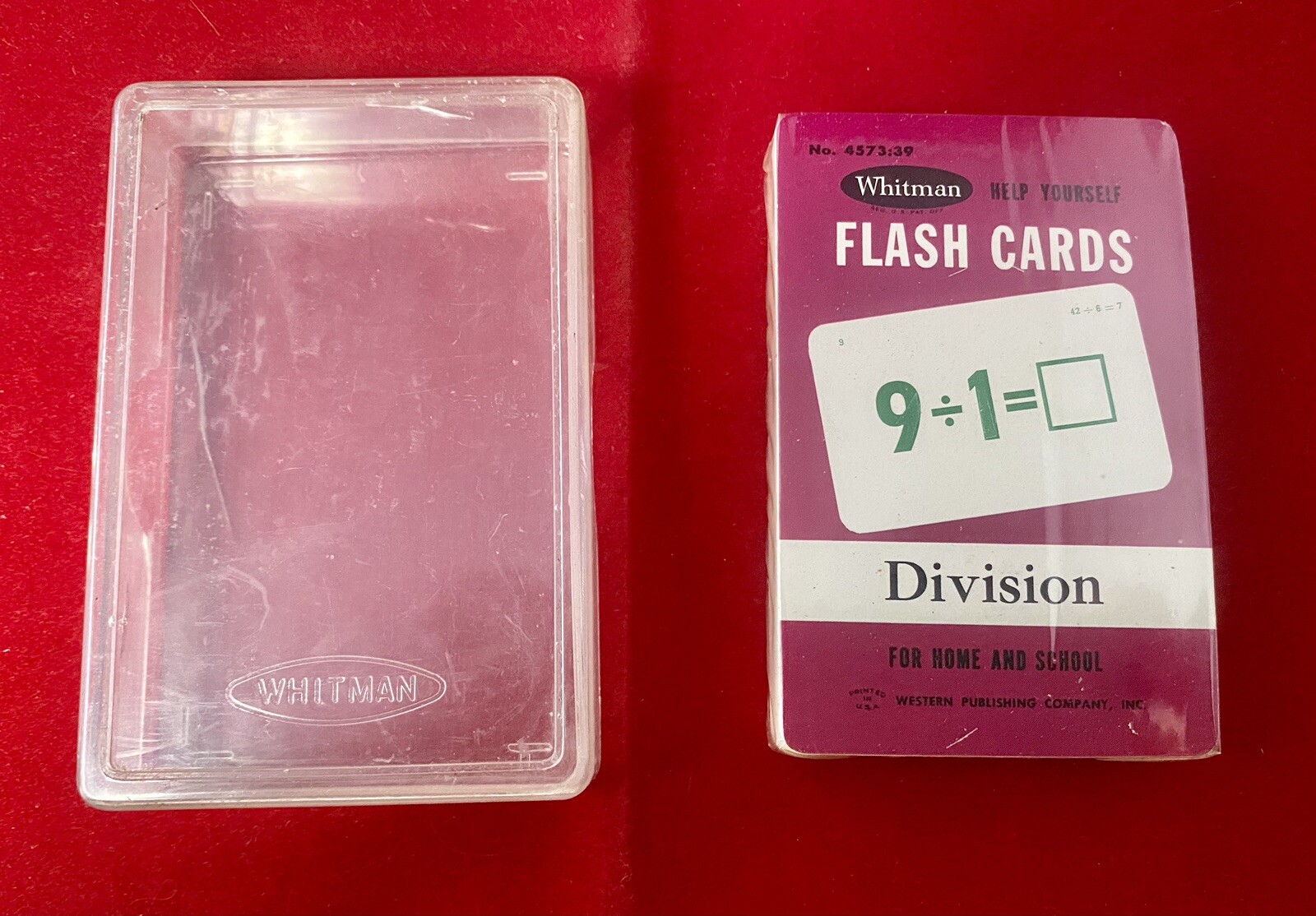 Vintage Whitman DIVISION Flash Cards with Plastic Case For Home & School Sealed