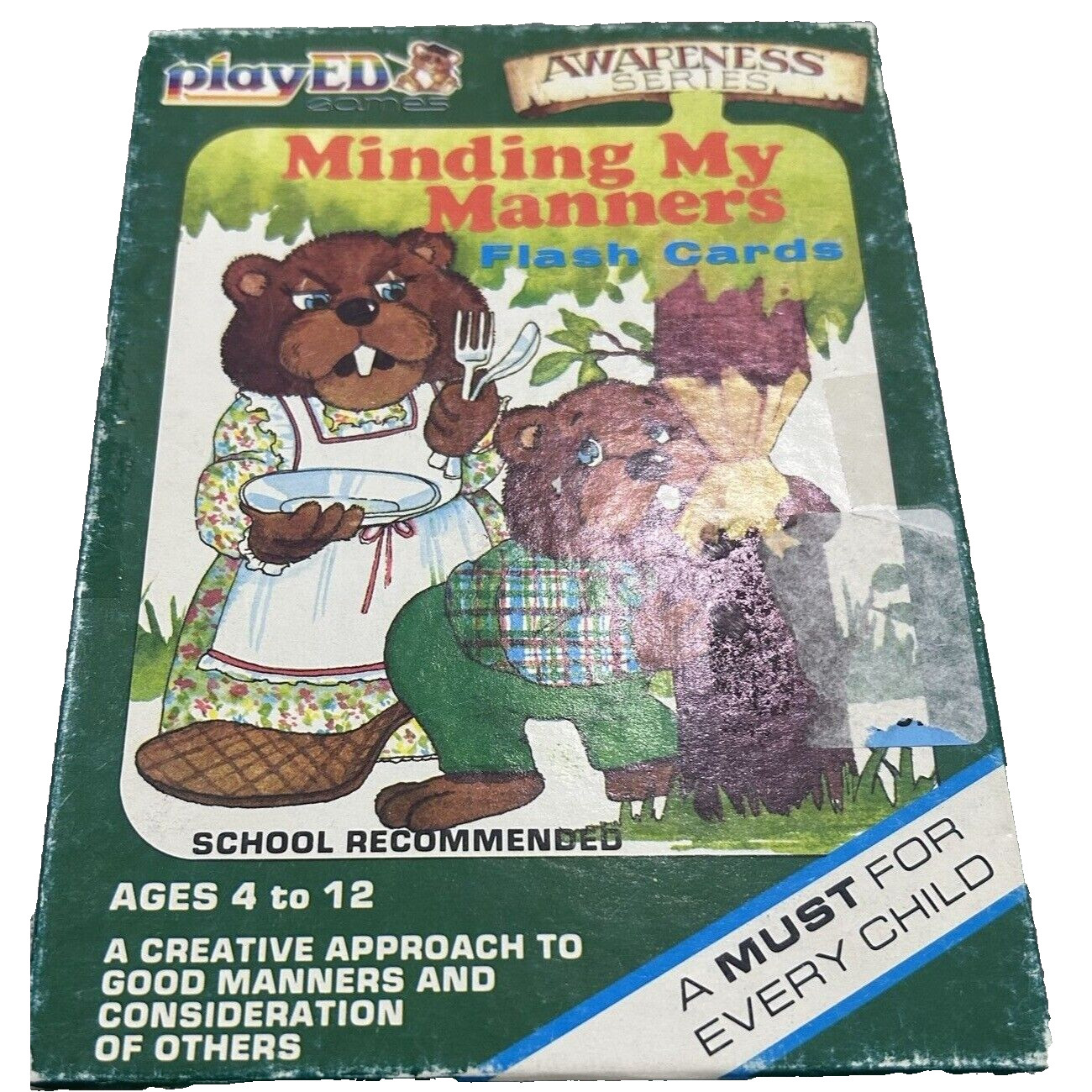 Minding My Manners PlayED Flash Cards Set 80s Kids Children Learning 1986