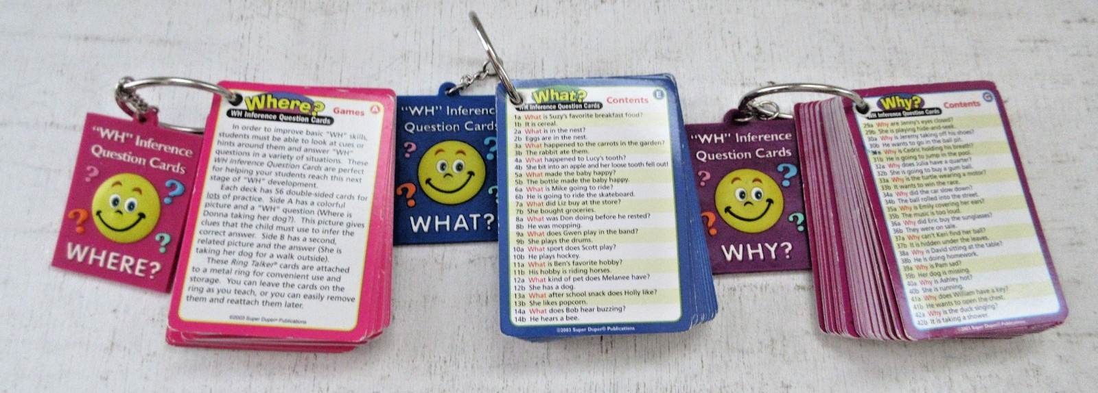 Super Duper Publications WH Inference Question Cards Speech Special Ed Teacher