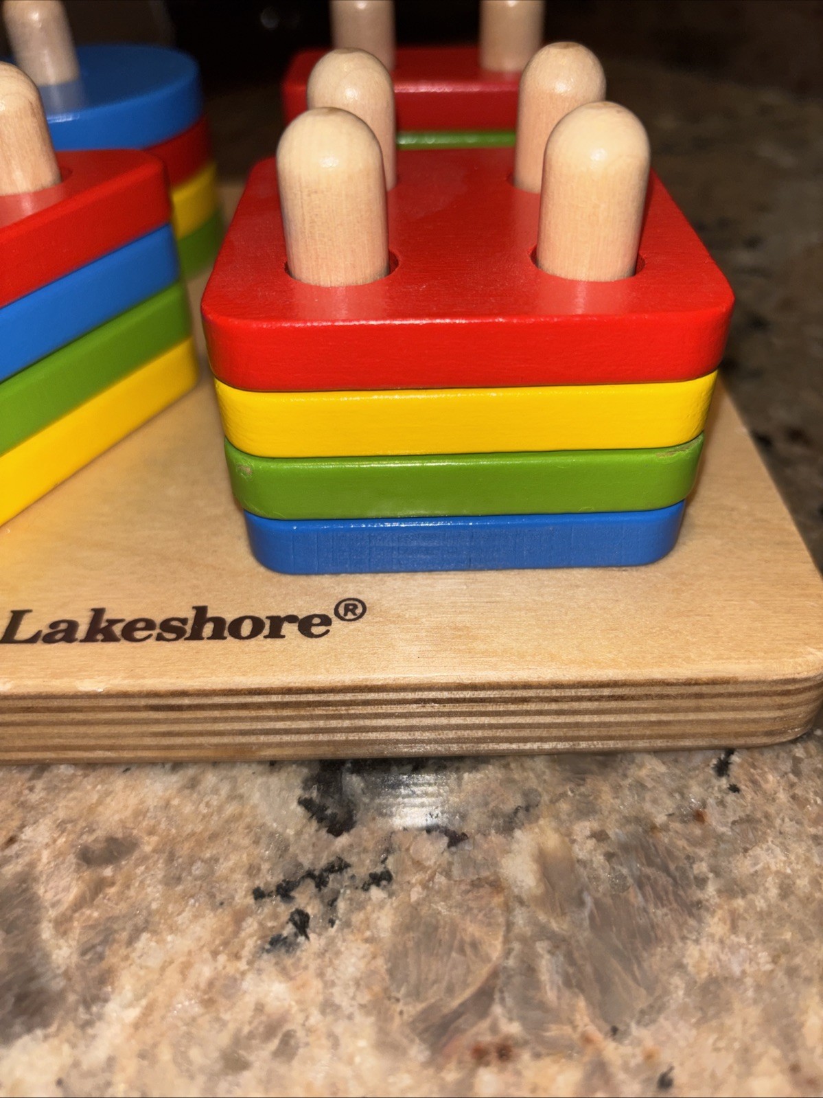 LAKESHORE Sort A Shape Activity Board / Developmental Wooden Toy #19217