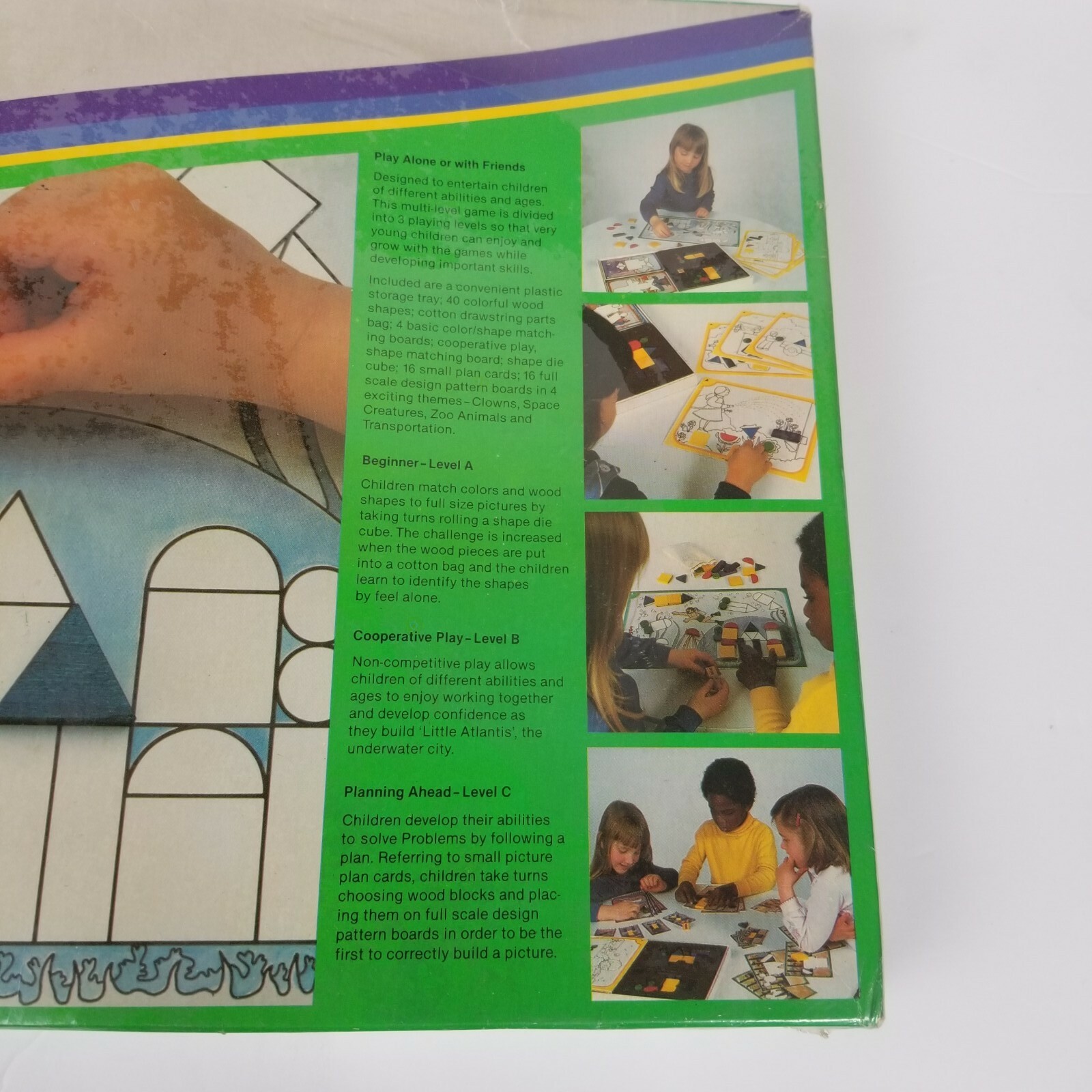 Wooden Pattern Development Game Homeschool Leisure Learning Little Planner Vtg