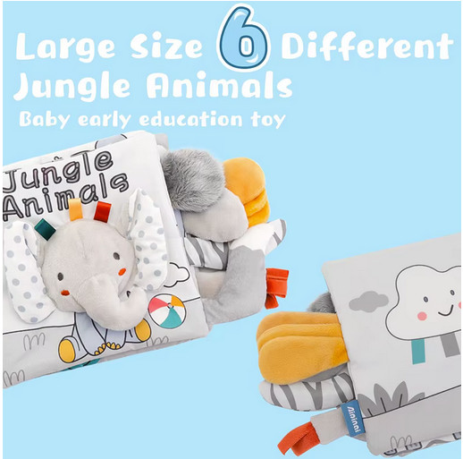 Soft Baby Books 3D Touch Feel High Contrast Cloth Book Sensory Early Learning