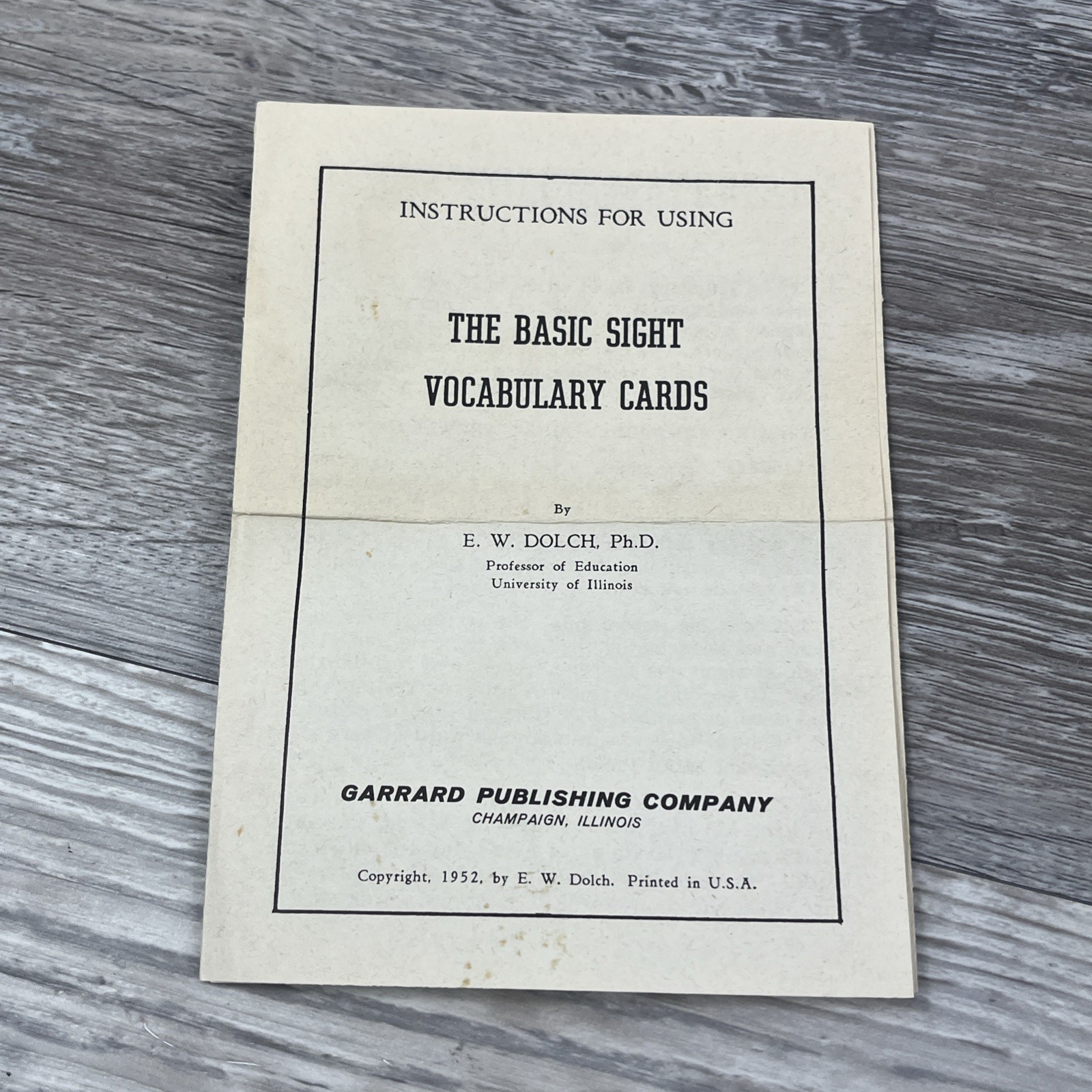 Vtg Basic Sight Vocabulary Cards By E.W. Dolch 1949 Garrard Press 1952 COMPLETE