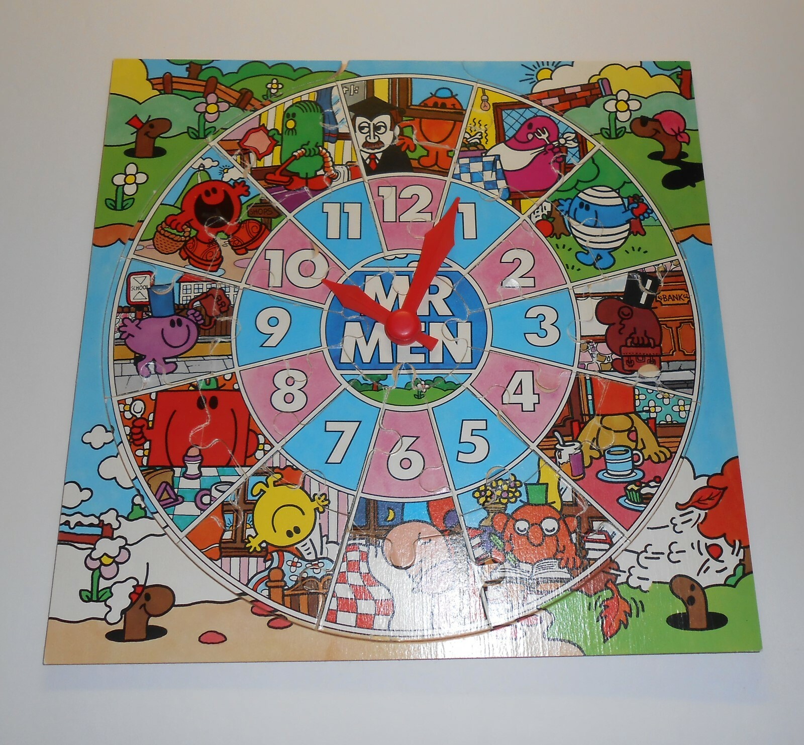 The MR. MEN Jigsaw Teaching Clock #1173 by Michael Stanfield, 1979