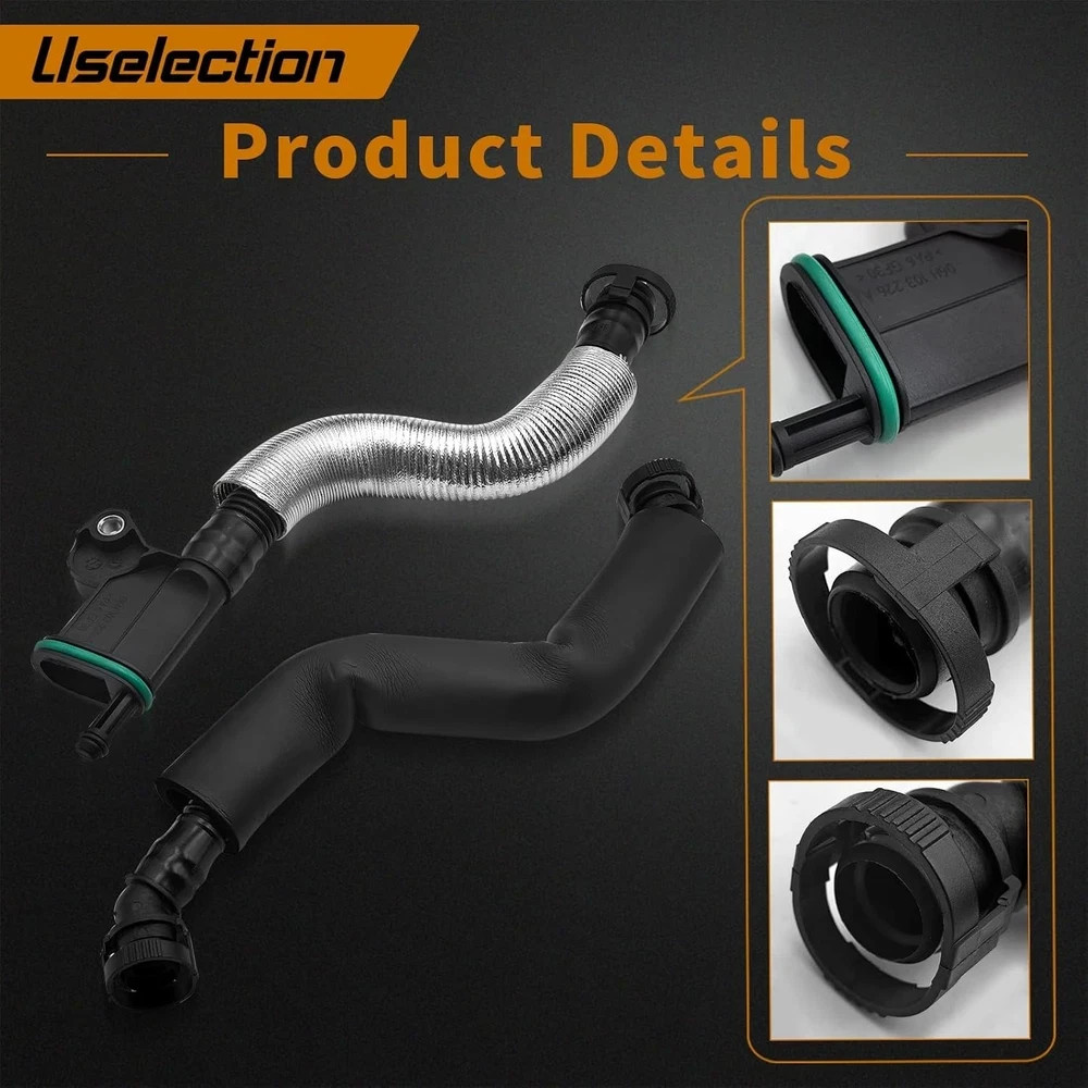 06H103495AB PCV Valve Engine Crankcase Vent Oil Separator Breather Hose 3-Piece
