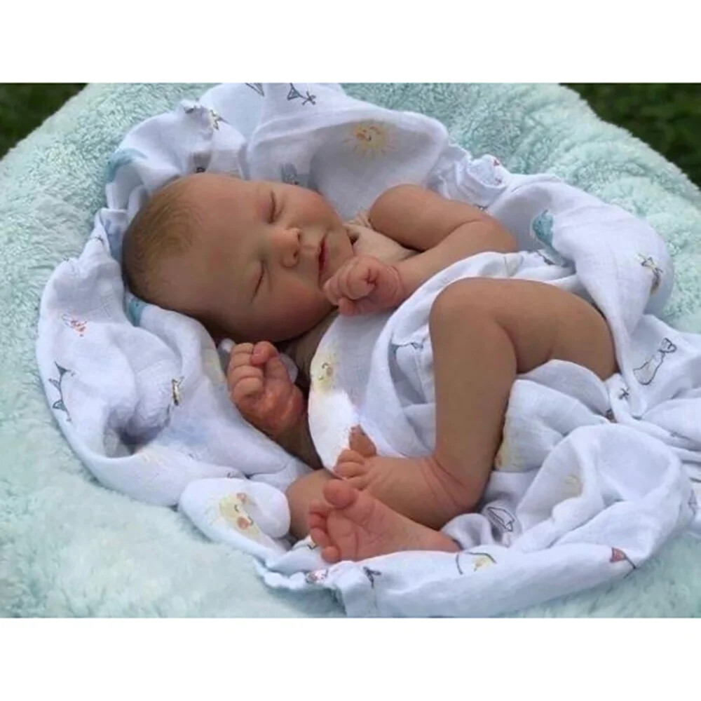 20″ Sleeping Reborn Baby Doll Artist Visible Veins NewbornBebe Chase Weighted