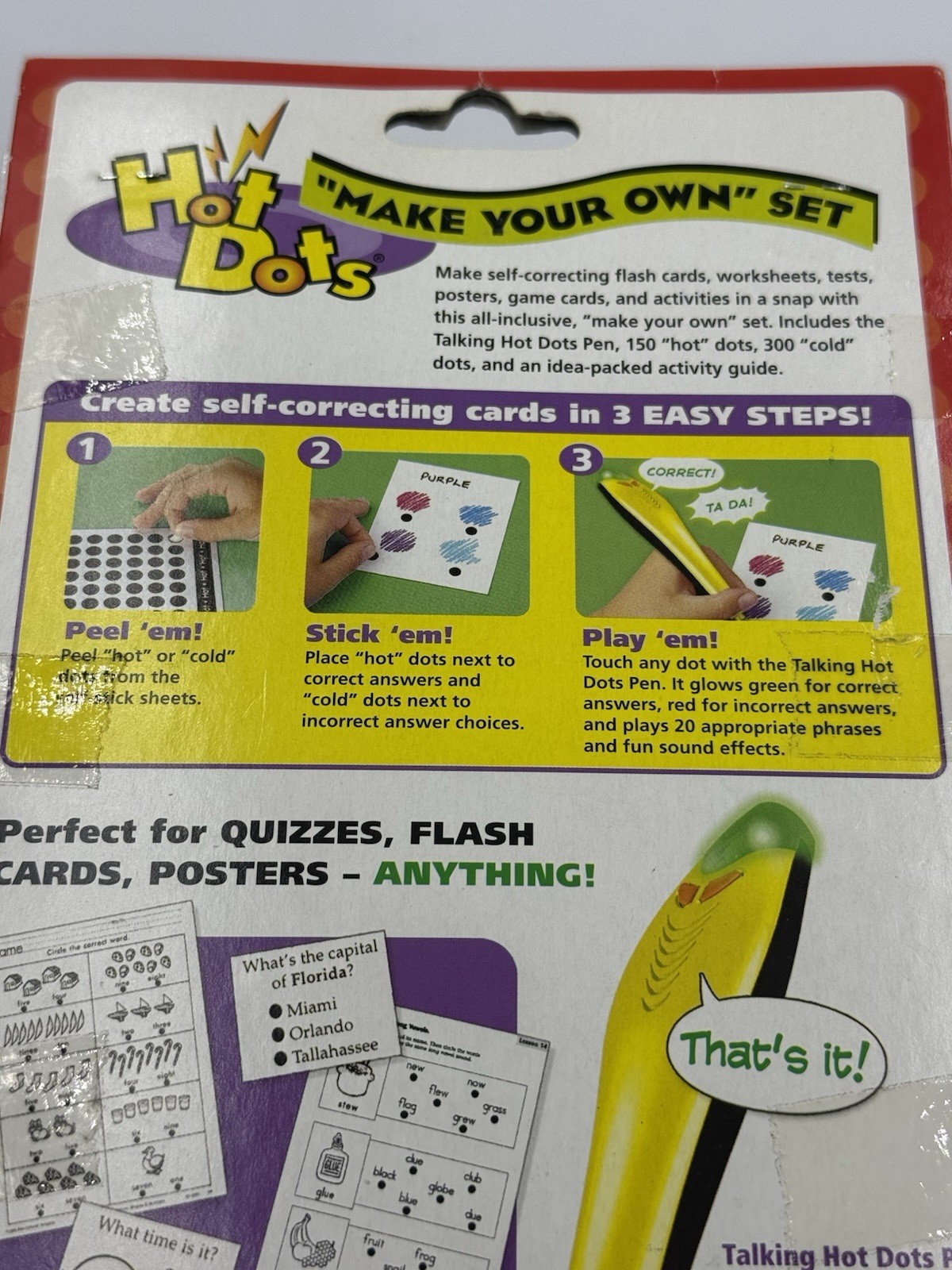 VTG Hot Dots The Talking Pen Posters Flash Cards Stickers 2006 Make Your Own Set