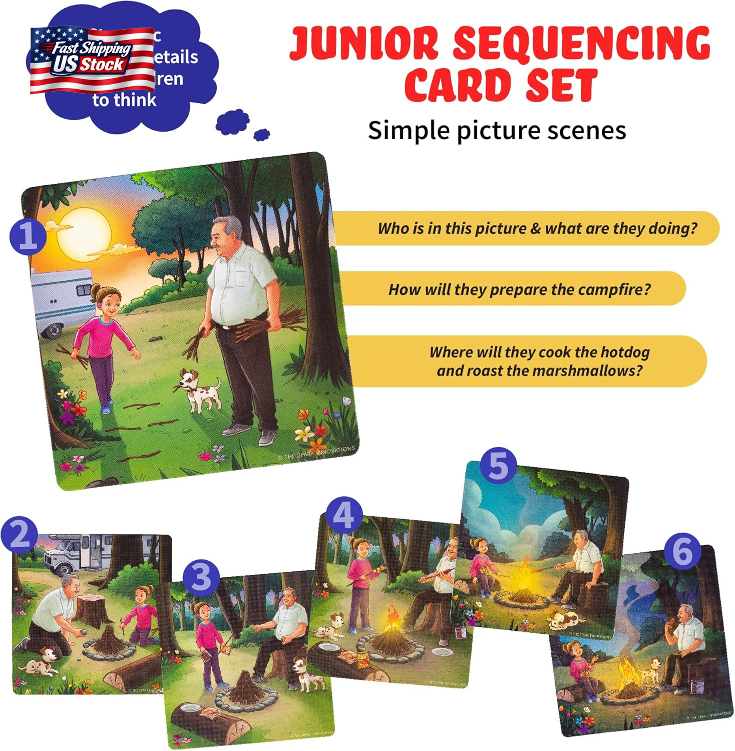 Sequence for Kids Cards, Speech Therapy Materials, Homeschool SEL, Autism, Tell