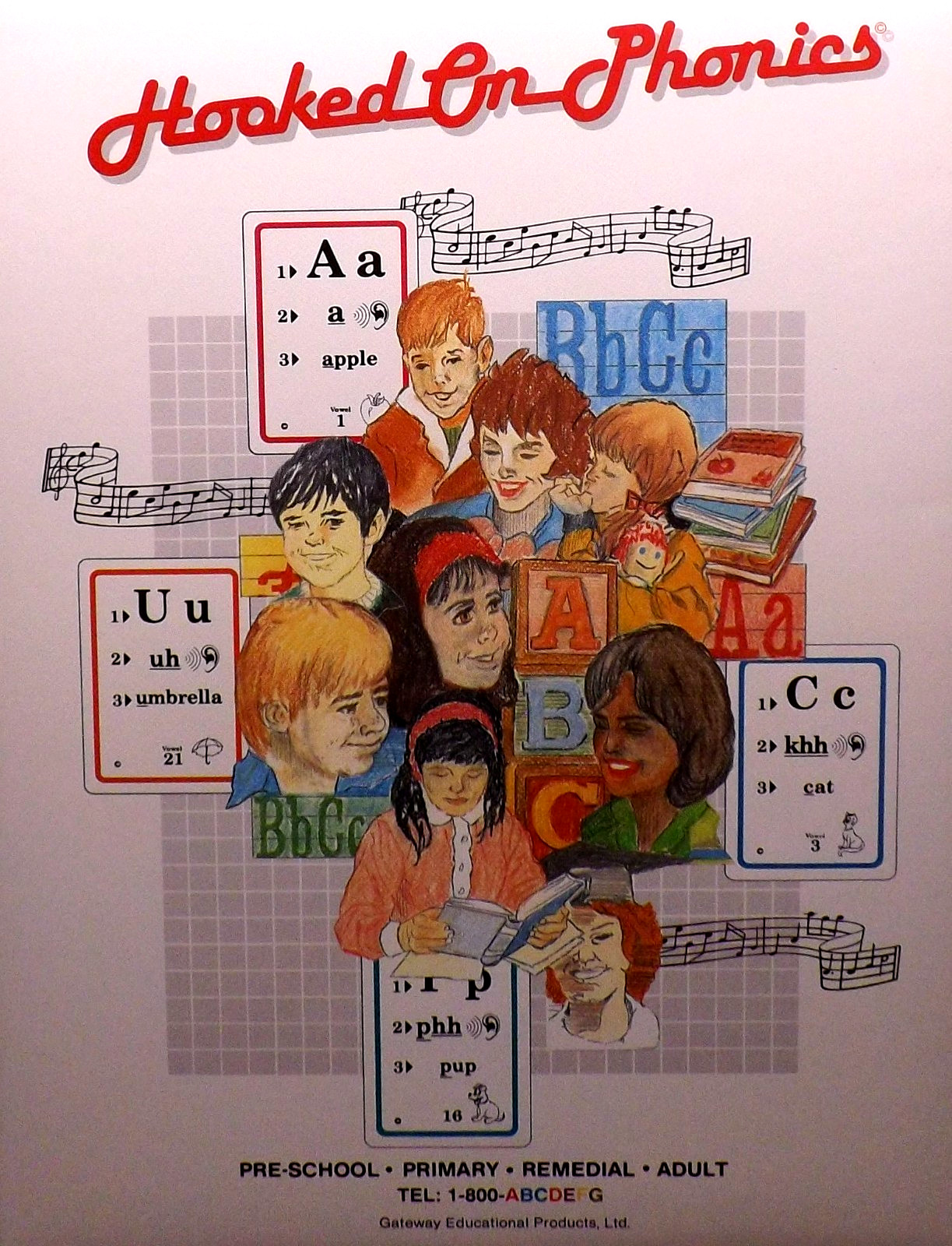 Vintage Hooked on Phonics Educational Kit, Cassette Tapes, Cards & Booklets