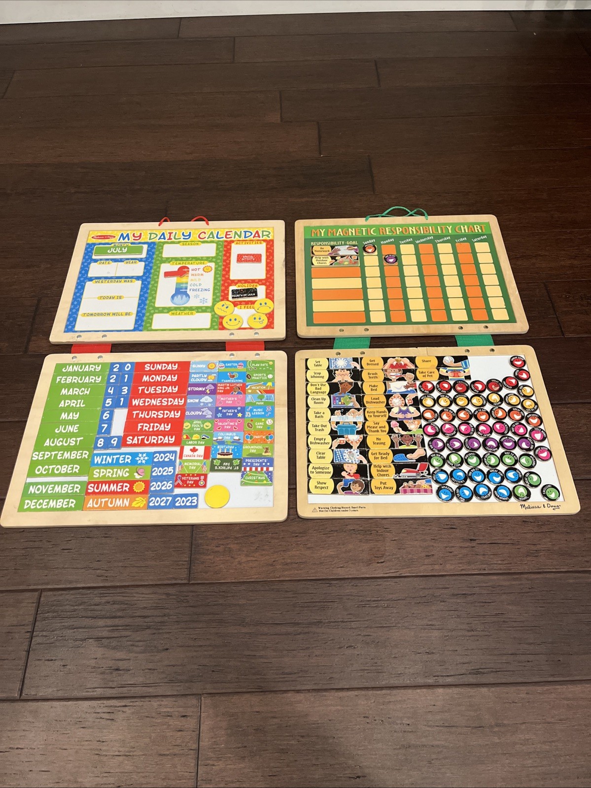 Melissa & Doug My Daily Calendar & My Responsibility SEL Chart 2 Pk. Magnetic