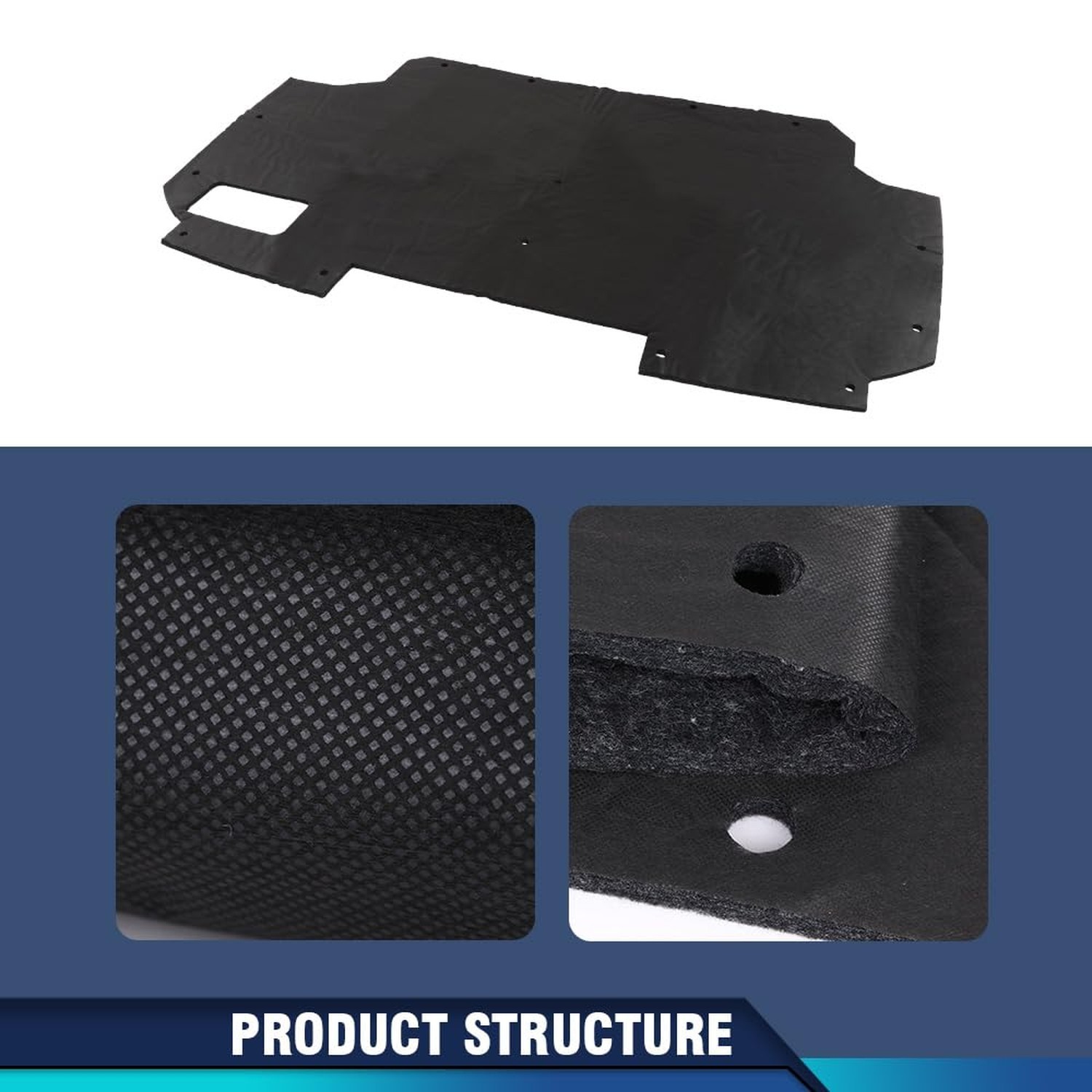PIT66 Hood Insulation Pad W/ Clips Compatible with Ford F150 F250 F350 Bronco…