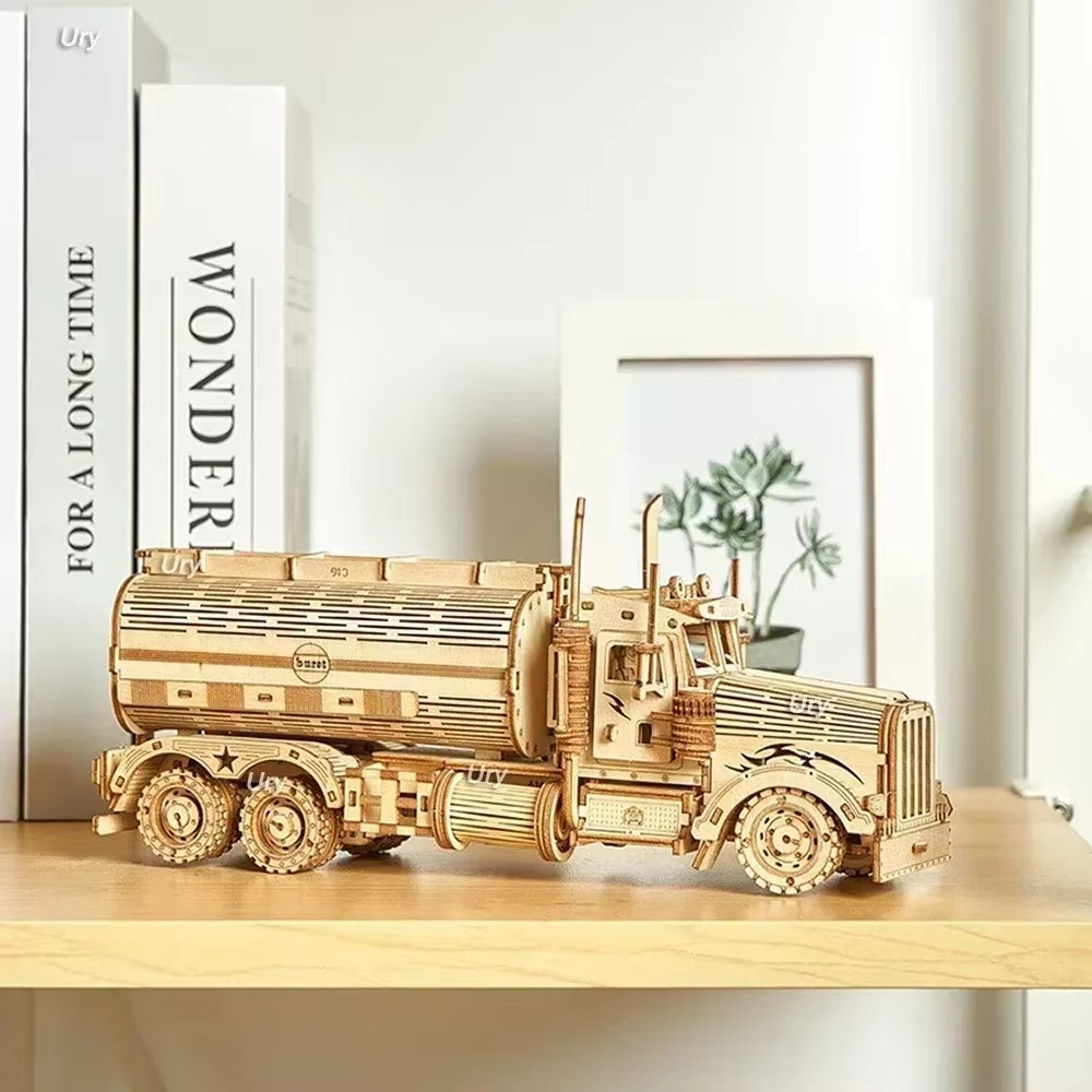 3D Wooden Tanker truck Puzzles Money Box