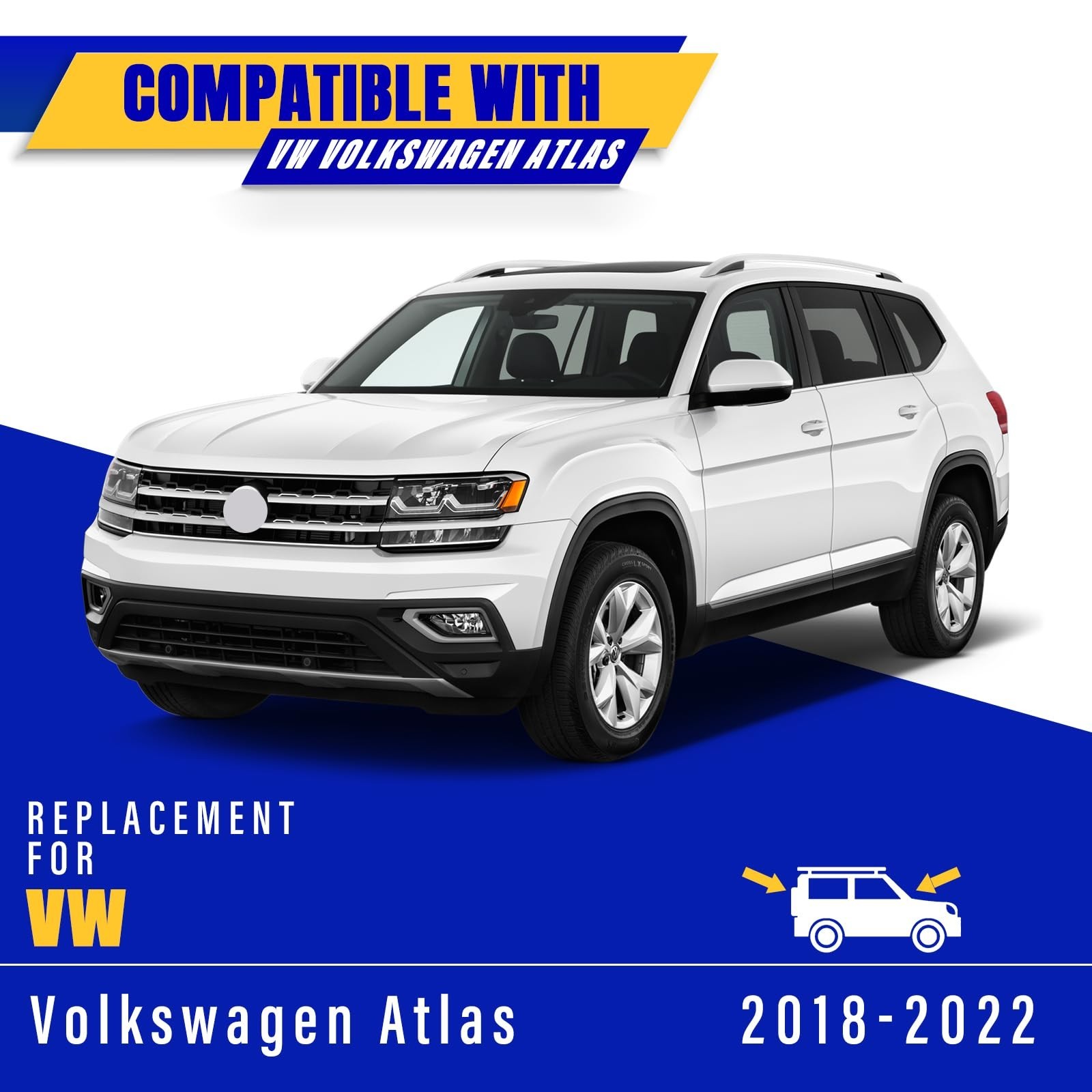 3 wipers Replacement for 2018-2022 2023 2024 VW Volkswagen Atlas, Windshield …