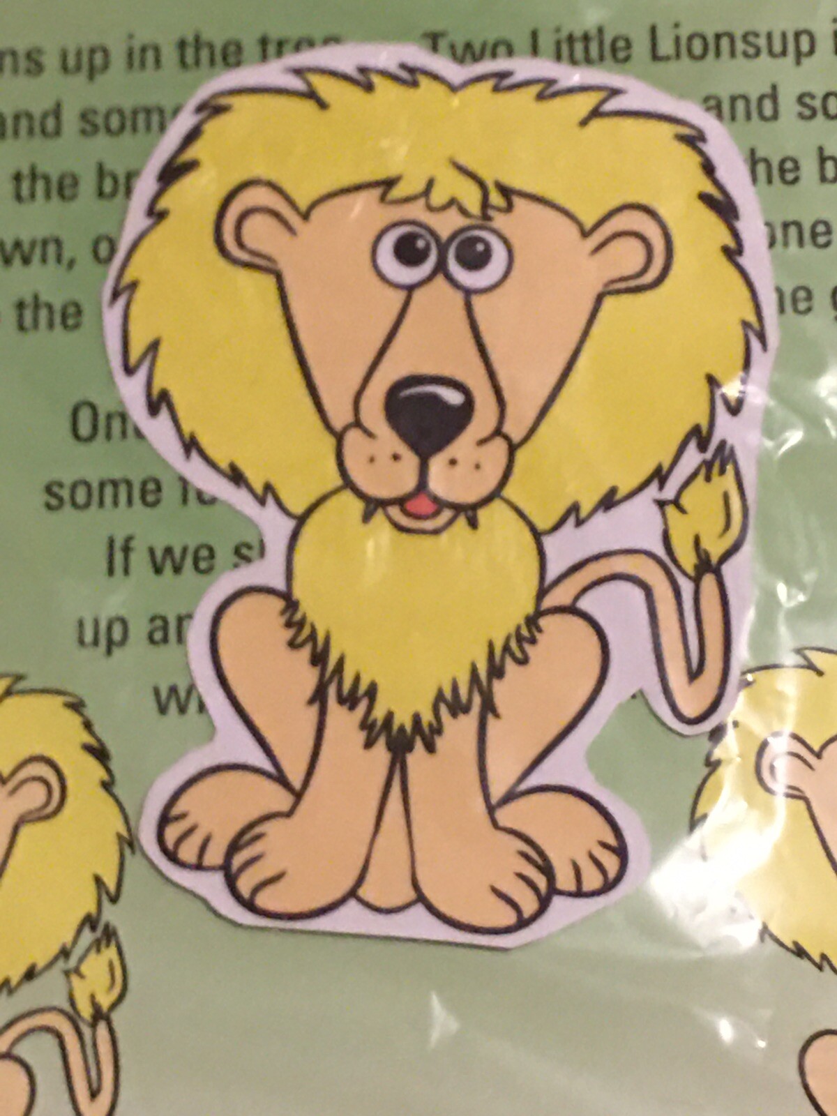Five lions – FLANNEL BOARD SET – LAMINATED – FLANNEL FELT STORY and PIECES