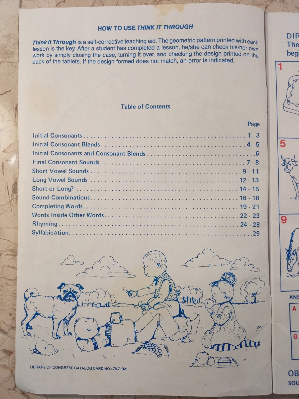 THINK-IT-THROUGH Book 1 Phonics Fun 3090 Ages 5+ VTG 1990 Discovery Toys 29pp