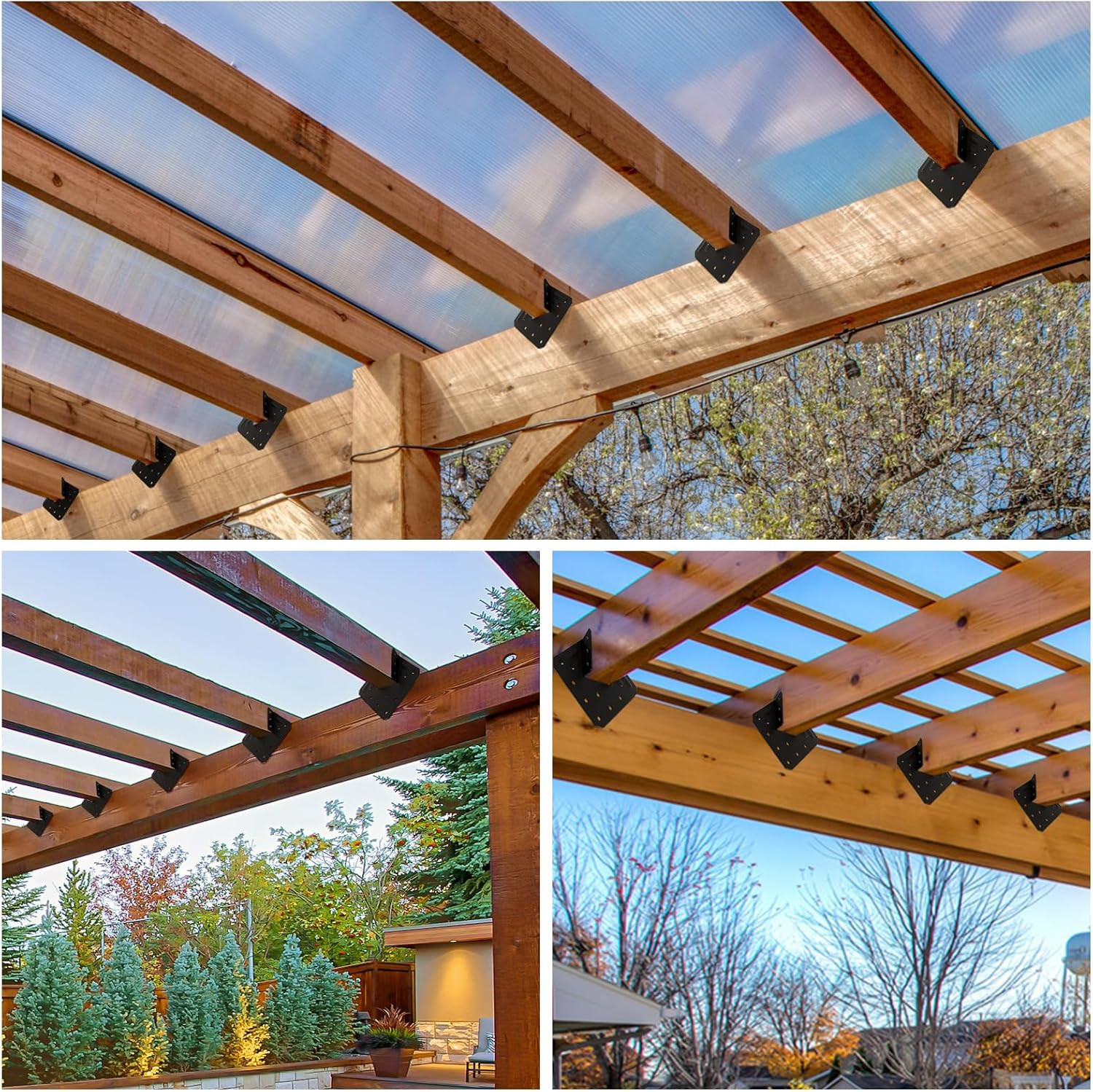 Hurricane Ties 48 Pack, Black Powder Coated Rafter Brackets and Clips