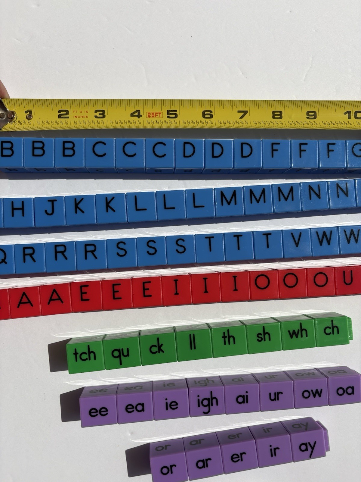 87 Pc Phonics Word Building Interlocking Cubes Vowel Consonant Blend Block Read
