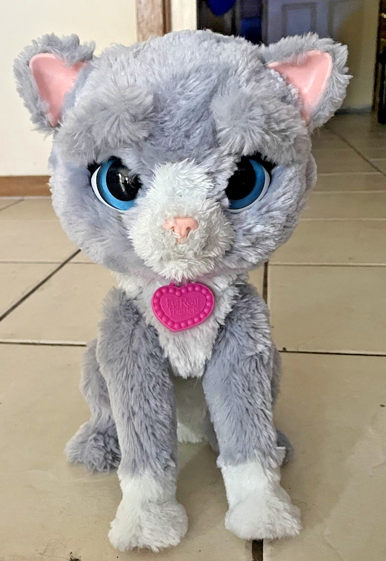 Fur Real Friends Bootsie Interactive Cat Grey White Plush Kitty With Batteries