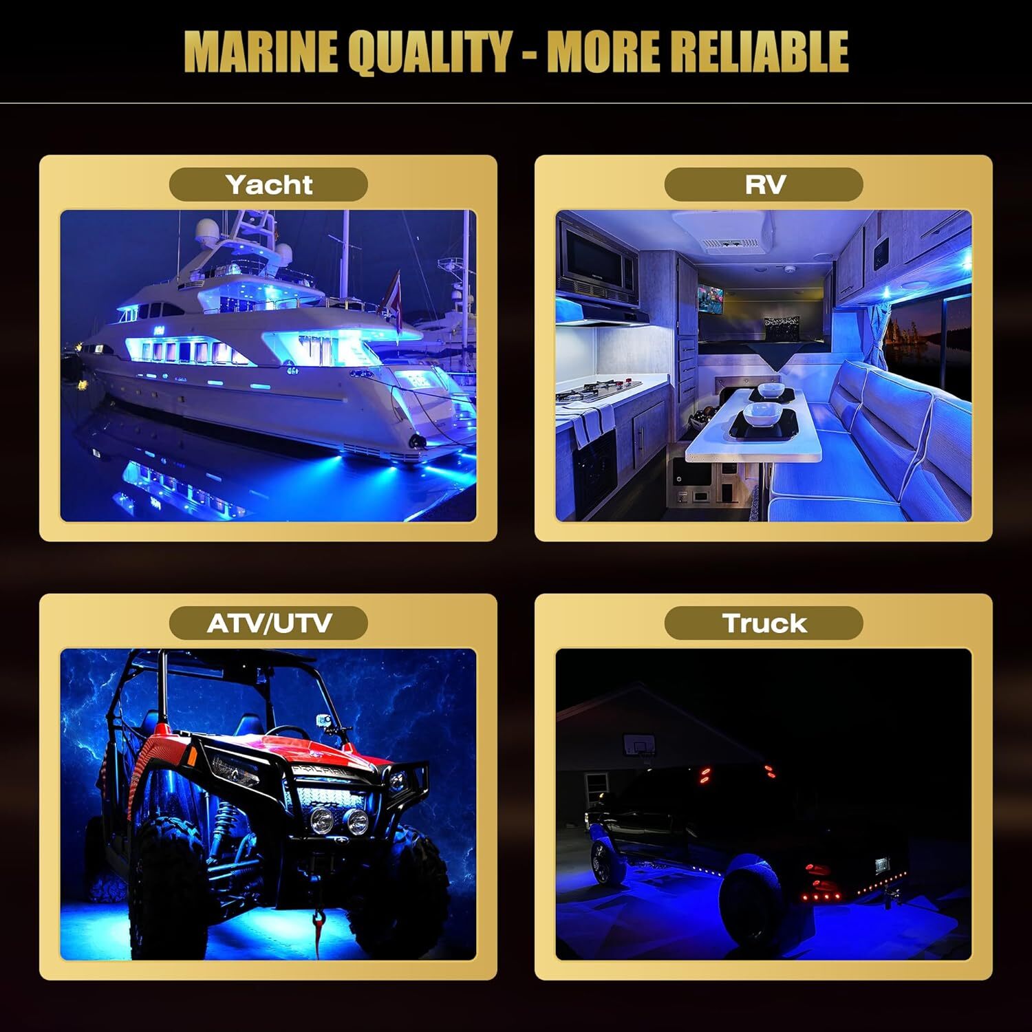 B5 Marine Underwater Boat Lights Green Pair 2x3000LM 90LED 6.5″ 10-36V IP68